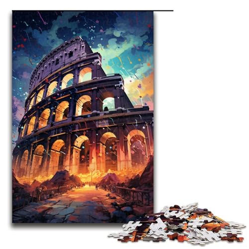 Puzzle für Erwachsene 1000 Teile Kolosseum psychedelisches Holzpuzzle für Kinder Lernspiel 1000 Teile (75 x 50 cm) von mowenbingpeng