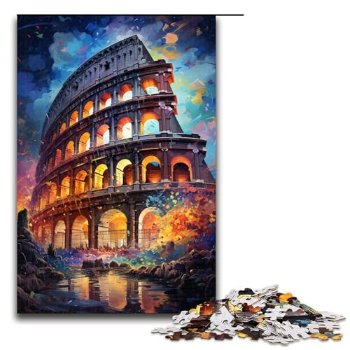 Puzzle für Erwachsene 1000 Teile Kolosseum psychedelisches Puzzle Geburtstagsgeschenk für Teenager ab 14 Jahren 1000 Teile (75 x 50 cm) von mowenbingpeng