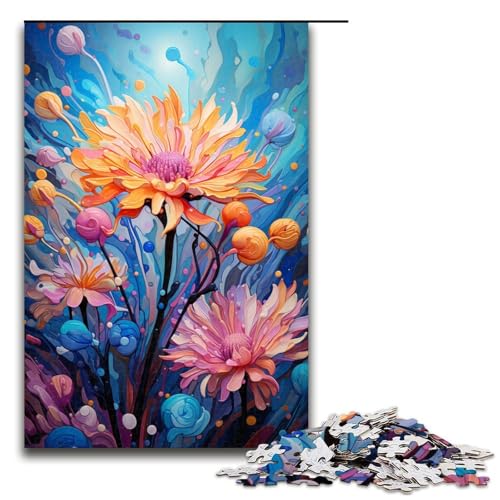 Puzzle für Erwachsene 1000 Teile Kornblumen-Psychedelisches Puzzle Geburtstagsgeschenk für Teenager ab 14 Jahren 1000 Teile (75 x 50 cm) von mowenbingpeng