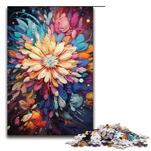 Puzzle für Erwachsene 1000 Teile Kornblumen-Psychedelisches Puzzle Lernspiele für Zuhause DIY-Spielzeug tolles Geschenk für Spiele 1000 Teile (38 x 26 cm) von mowenbingpeng