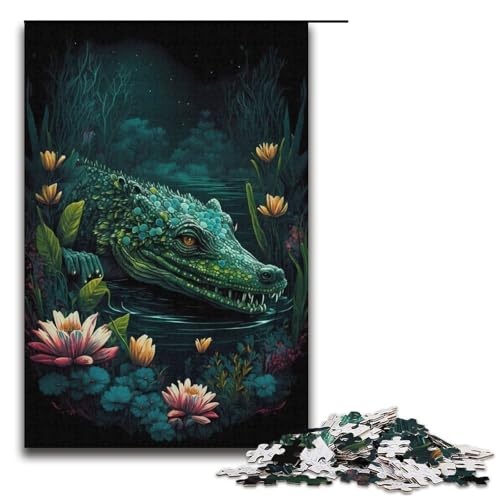 Puzzle für Erwachsene 1000 Teile Krokodil-Puzzle Papierpuzzle Lernspiel Herausforderungsspielzeug 1000 Teile (38 x 26 cm) von mowenbingpeng