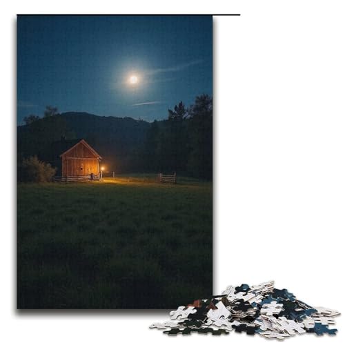 Puzzle für Erwachsene 1000 Teile Landschaft unter dem Mond Lernspiele für Zuhause DIY-Spielzeug tolles Geschenk für Spiele 1000 Teile (38 x 26 cm) von mowenbingpeng