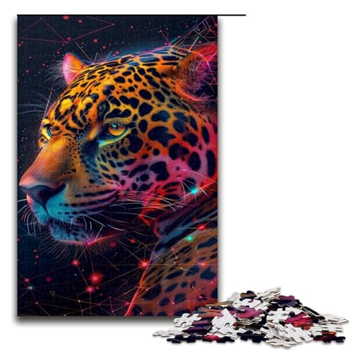 Puzzle für Erwachsene 1000 Teile Leoparden Puzzle Holzpuzzle Lernspiel Herausforderungsspielzeug 1000 Teile (75 x 50 cm) von mowenbingpeng