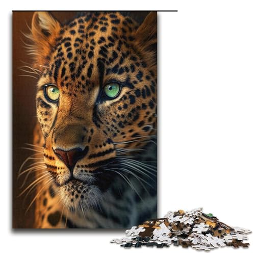 Puzzle für Erwachsene 1000 Teile Leopardenporträts Puzzle für Erwachsene Holzpuzzle Familienspiele Weihnachts und Geburtstagsgeschenke 1000 Teile (38 x 26 cm) von mowenbingpeng