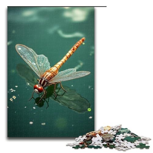 Puzzle für Erwachsene 1000 Teile Libellen-Puzzle Holzpuzzle Lernspiel Herausforderungsspielzeug 1000 Teile (75 x 50 cm) von mowenbingpeng