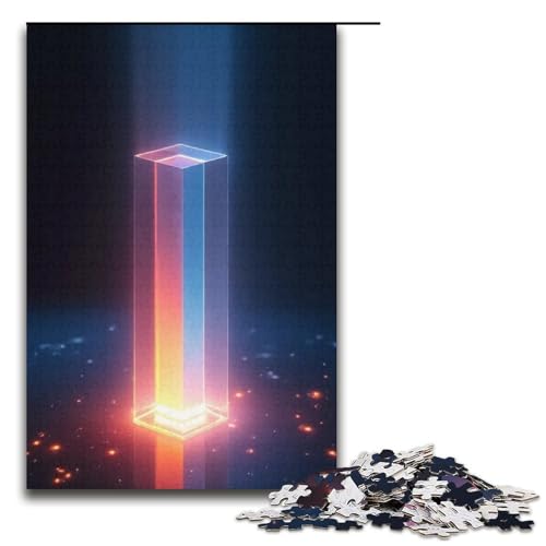 Puzzle für Erwachsene 1000 Teile Lichtprisma-Puzzle Holzpuzzle Lernspiel Herausforderungsspielzeug 1000 Teile (38 x 26 cm) von mowenbingpeng