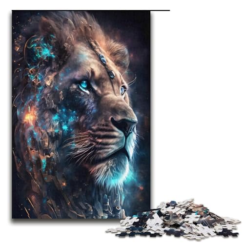 Puzzle für Erwachsene 1000 Teile Löwe Holzpuzzle 1000 Teile (38 x 26 cm) von mowenbingpeng
