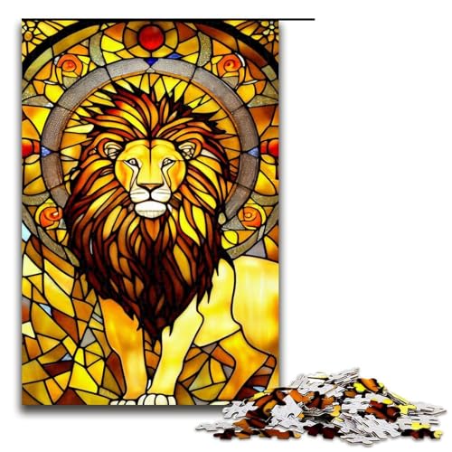 Puzzle für Erwachsene 1000 Teile Löwe im Buntglasstil Familien-Holzpuzzle Lernspiel Herausforderungsspielzeug 1000 Teile Puzzle für Erwachsene 1000 Teile Löwe im Buntglasstil Familien-Holzpuzzle Lernspiel Herausforderungsspielzeug 1000 Teile von mowenbingpeng