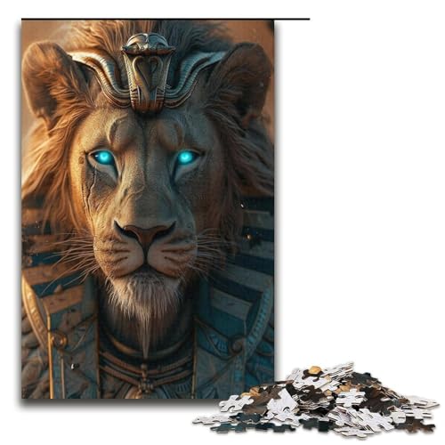 Puzzle für Erwachsene 1000 Teile Löwe von Ägypten Holzpuzzle für Kinder Lernspiel 1000 Teile (38 x 26 cm) von mowenbingpeng