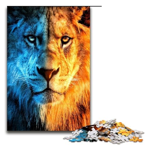 Puzzle für Erwachsene 1000 Teile Löwen Puzzle Holzpuzzle Lernspiel Herausforderungsspielzeug 1000 Teile (75 x 50 cm) von mowenbingpeng