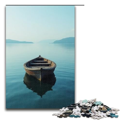 Puzzle für Erwachsene 1000 Teile Lonely Boat Puzzle Lernspiele für Zuhause DIY-Spielzeug tolles Geschenk für Spiele 1000 Teile (75 x 50 cm) von mowenbingpeng