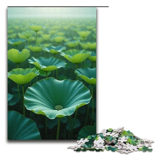 Puzzle für Erwachsene 1000 Teile Lotusblattfeld Puzzle Lernspiele für Zuhause DIY-Spielzeug tolles Geschenk für Spiele 1000 Teile (38 x 26 cm) von mowenbingpeng