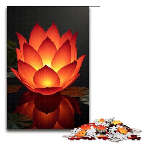 Puzzle für Erwachsene 1000 Teile Lotuslaternen-Puzzle Holzpuzzle Lernspiel Herausforderungsspielzeug 1000 Teile (75 x 50 cm) von mowenbingpeng