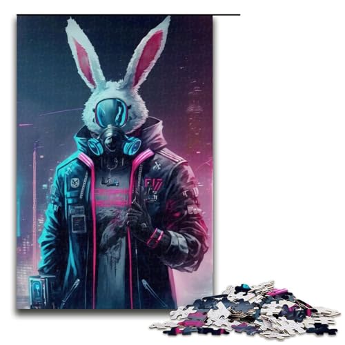 Puzzle für Erwachsene 1000 Teile Maske Kaninchen Familie Holzpuzzle Lernspiel Herausforderung Spielzeug 1000 PCS von mowenbingpeng