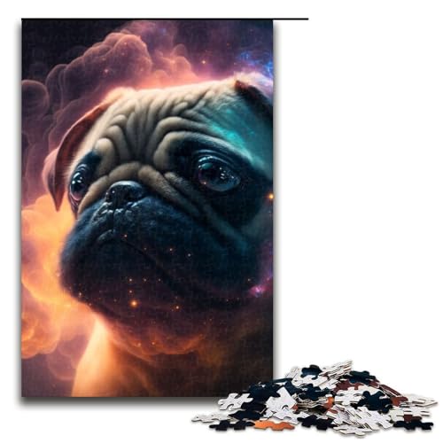 Puzzle für Erwachsene 1000 Teile Mops Heimdekoration Puzzle Spielzeug Geschenk für die ganze Familie 1000 Teile (75 x 50 cm) von mowenbingpeng