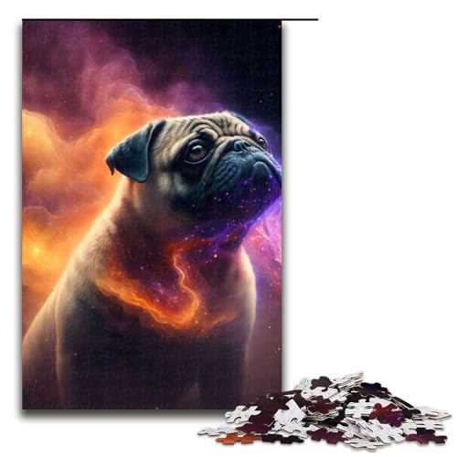 Puzzle für Erwachsene 1000 Teile Mops-Puzzle für Erwachsene Holzpuzzle Familienspiele Weihnachts- und Geburtstagsgeschenke 1000 Teile (75 x 50 cm) von mowenbingpeng