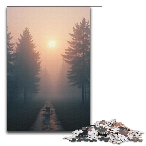 Puzzle für Erwachsene 1000 Teile Morgennebel Familien-Holzpuzzle Lernspiel Herausforderungsspielzeug 1000 Teile (38 x 26 cm) von mowenbingpeng