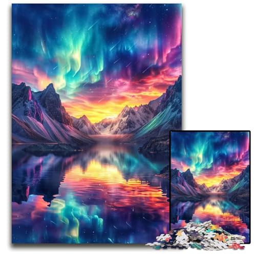 Puzzle für Erwachsene 1000 Teile Natur Aurora Borealis Unmögliches Puzzle für Erwachsene pädagogisches Denkspiel künstlerische HeimbüroDekoration ab 14 Jahren 1000 Teile (75 x 50 cm) von mowenbingpeng