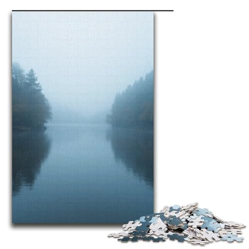 Puzzle für Erwachsene 1000 Teile Nebelbedeckter Fluss Puzzle Lernspiele für Zuhause DIY-Spielzeug tolles Geschenk für Spiele 1000 Teile (38 x 26 cm) von mowenbingpeng