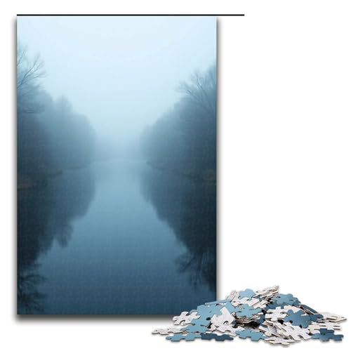 Puzzle für Erwachsene 1000 Teile Nebelbedeckter Fluss Puzzle Lernspiele für Zuhause DIY-Spielzeug tolles Geschenk für Spiele 1000 Teile (75 x 50 cm) von mowenbingpeng
