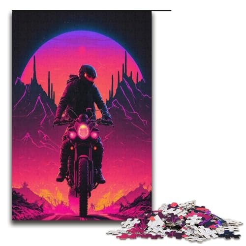 Puzzle für Erwachsene 1000 Teile Neon Art Familien Holzpuzzle Lernspiel Herausforderungsspielzeug 1000 Teile (38 x 26 cm) von mowenbingpeng