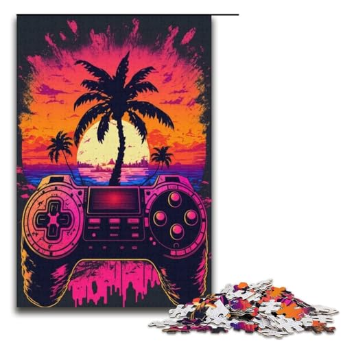 Puzzle für Erwachsene 1000 Teile Neon Art Puzzle Holzpuzzle Lernspiel Herausforderungsspielzeug 1000 Teile (38 x 26 cm) von mowenbingpeng