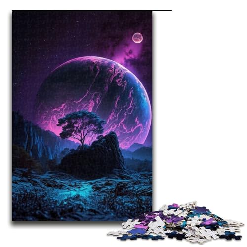 Puzzle für Erwachsene 1000 Teile Neon Planet Puzzles Spiel Spielzeug Lustige 1000 PCS von mowenbingpeng