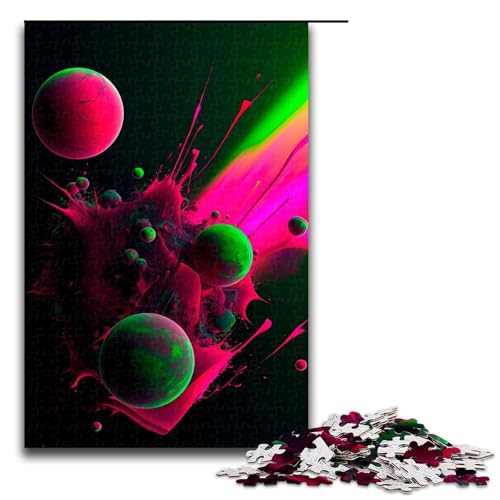 Puzzle für Erwachsene 1000 Teile Neon Space Puzzles Spiel Spielzeug Lustige 1000 PCS von mowenbingpeng