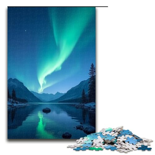 Puzzle für Erwachsene 1000 Teile Nordlichter Puzzle Lernspiele für Zuhause DIY-Spielzeug tolles Geschenk für Spiele 1000 Teile (75 x 50 cm) von mowenbingpeng