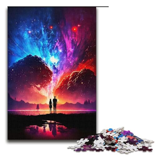 Puzzle für Erwachsene 1000 Teile Paar-Galaxie-Landschaftspuzzle Papierpuzzle Lernspiel Herausforderungsspielzeug 1000 Teile (38 x 26 cm) von mowenbingpeng