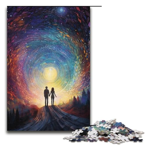 Puzzle für Erwachsene 1000 Teile Paar unter dem Sternenhimmel Puzzlespiele Spielzeug Geschenk geeignet für die Schreibtischdekoration 1000 Teile (38 x 26 cm) von mowenbingpeng
