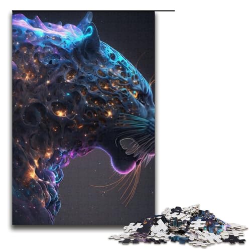 Puzzle für Erwachsene 1000 Teile Panther-Familie Papierpuzzle Lernspiel Herausforderungsspielzeug 1000 Teile (38 x 26 cm) von mowenbingpeng