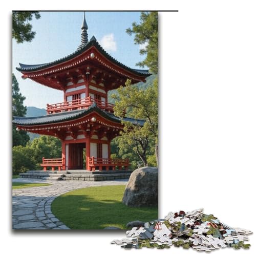 Puzzle für Erwachsene 1000 Teile Pavillons Holzpuzzle für Kinder Lernspiel 1000 Teile (38 x 26 cm) von mowenbingpeng