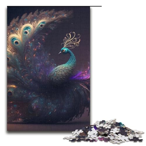 Puzzle für Erwachsene 1000 Teile Pfauenmuster zum Zusammenbauen hilft dem Gehirn süchtig machendes Spielzeug zur Förderung der Geduld 1000 Teile (38 x 26 cm) von mowenbingpeng
