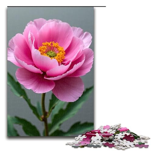 Puzzle für Erwachsene 1000 Teile Pfingstrosenblume Holzpuzzle für Kinder Lernspiel 1000 Teile (75 x 50 cm) von mowenbingpeng