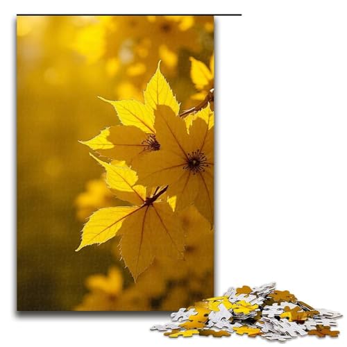 Puzzle für Erwachsene 1000 Teile Pflaumengelber Regen Holzpuzzle für Kinder Lernspiel 1000 Teile (75 x 50 cm) von mowenbingpeng
