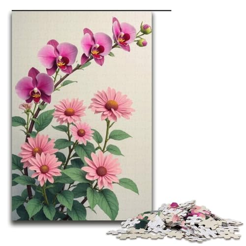 Puzzle für Erwachsene 1000 Teile Pflaumenorchidee Bambus und Chrysantheme Puzzle Lernspiele für Zuhause DIY-Spielzeug tolles Geschenk für Spiele 1000 Teile (38 x 26 cm) von mowenbingpeng