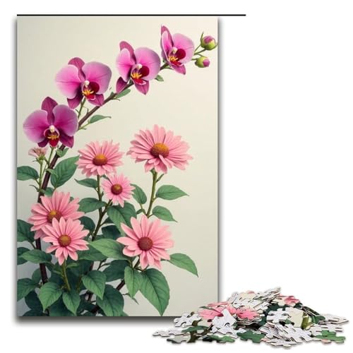 Puzzle für Erwachsene 1000 Teile Pflaumenorchidee Bambus und Chrysantheme Puzzlespiele Spielzeug Geschenk geeignet für die Schreibtischdekoration 1000 Teile (75 x 50 cm) von mowenbingpeng