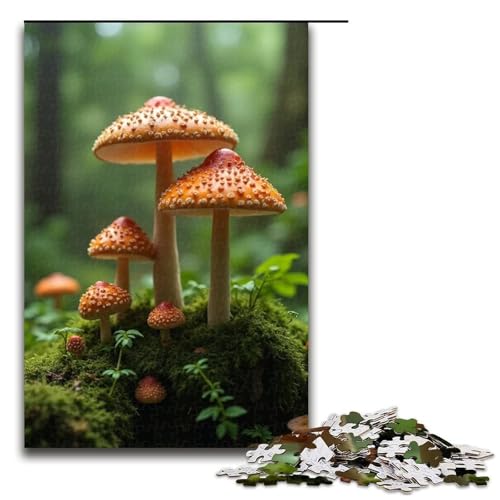 Puzzle für Erwachsene 1000 Teile Pilz-Puzzle Holzpuzzle Lernspiel Herausforderungsspielzeug 1000 Teile (75 x 50 cm) von mowenbingpeng