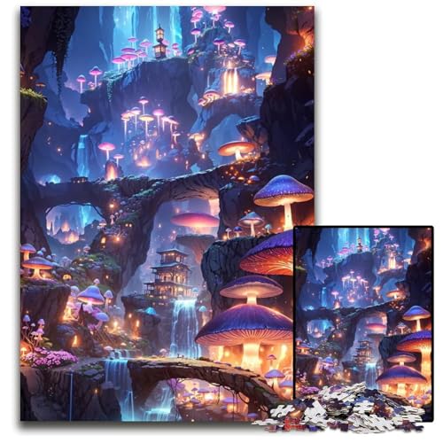 Puzzle für Erwachsene 1000 Teile PilzhöhlenPuzzles für Erwachsene Denkspiel für Teenager Familieninteraktion 1000 Teile (75 x 50 cm) von mowenbingpeng