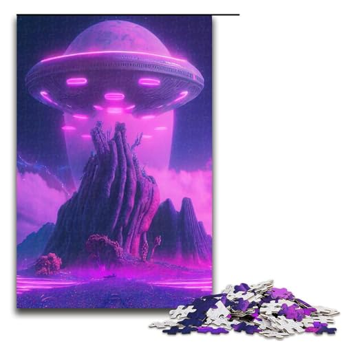 Puzzle für Erwachsene 1000 Teile Pink Planet Holzpuzzle für Kinder Lernspiel 1000 Teile (75 x 50 cm) von mowenbingpeng