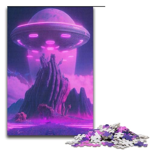 Puzzle für Erwachsene 1000 Teile Pink Planet Puzzle Holzpuzzle Lernspiel Herausforderungsspielzeug 1000 Teile (38 x 26 cm) von mowenbingpeng
