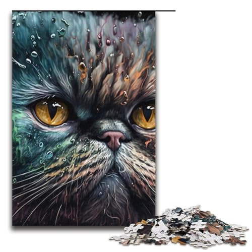 Puzzle für Erwachsene 1000 Teile Porträt Einer schönen Katze Papierpuzzle für Kinder Lernspiel 1000 Teile (38 x 26 cm) von mowenbingpeng