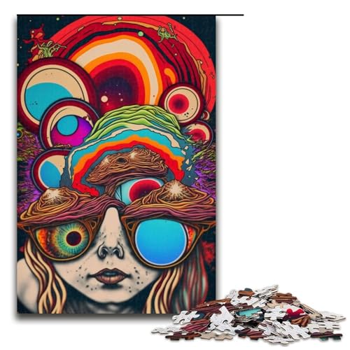 Puzzle für Erwachsene 1000 Teile Psychedelic Face Art Puzzles Spiel Spielzeug Lustig 1000 PCS von mowenbingpeng