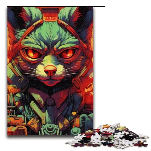 Puzzle für Erwachsene 1000 Teile Psychedelic Fox Geburtstagsgeschenk Geschenke für Teenager ab 14 Jahren 1000 Teile (75 x 50 cm) von mowenbingpeng