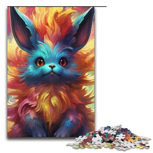 Puzzle für Erwachsene 1000 Teile Psychedelic Fox Heimdekoration Puzzle-Spielzeug Geschenk für die ganze Familie 1000 Teile (38 x 26 cm) von mowenbingpeng