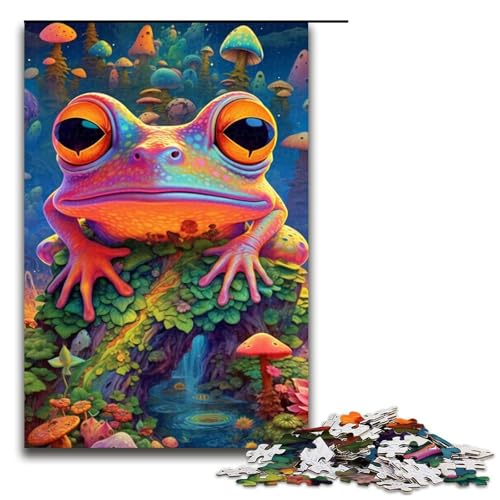 Puzzle für Erwachsene 1000 Teile Psychedelic Frog Art Puzzles Spiel Spielzeug Lustig 1000 PCS von mowenbingpeng