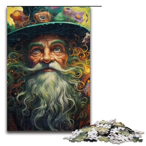 Puzzle für Erwachsene 1000 Teile Psychedelic Leprechaun Holzpuzzle für Kinder Lernspiel 1000 Teile (75 x 50 cm) von mowenbingpeng
