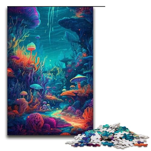 Puzzle für Erwachsene 1000 Teile Psychedelic Ocean Unmögliches Puzzle Familienspiel Stressabbau Schwierige Herausforderung 1000 PCS von mowenbingpeng