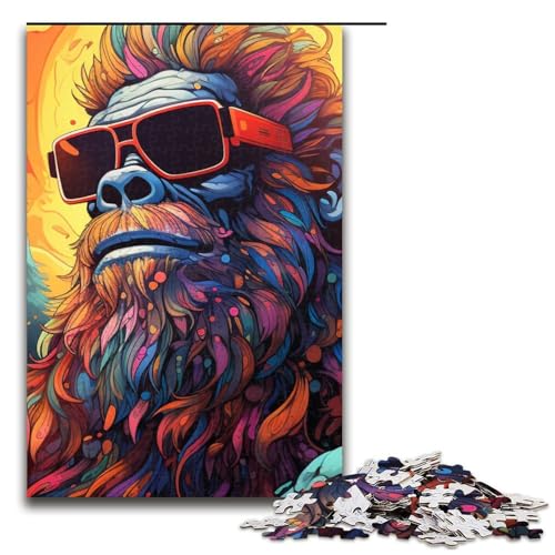 Puzzle für Erwachsene 1000 Teile Psychedelic Sasquatch Holzpuzzle für Kinder Lernspiel 1000 Teile (75 x 50 cm) von mowenbingpeng